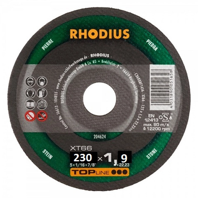Vendita online Disco da taglio per pietra Rhodius 230X1,9 XT66
